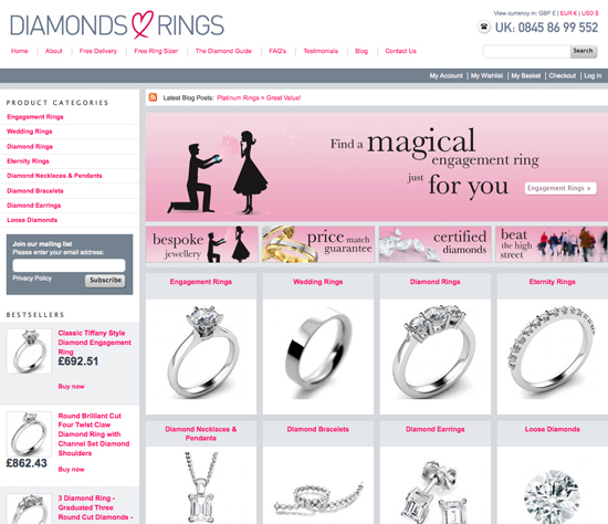 Diamonds and rings brand development