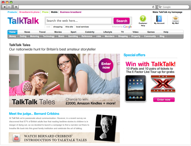 TalkTalk Tales Microsite
