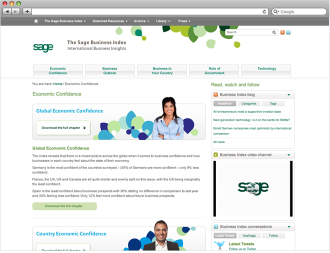 The newly updated Sage microsite