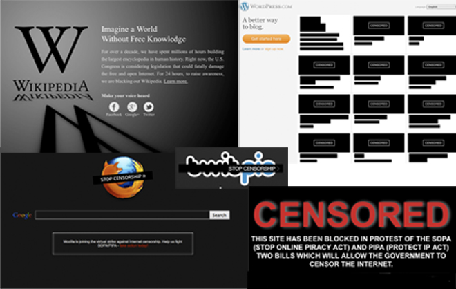 Websites protest SOPA