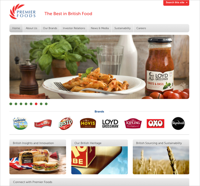 Premier Foods Website