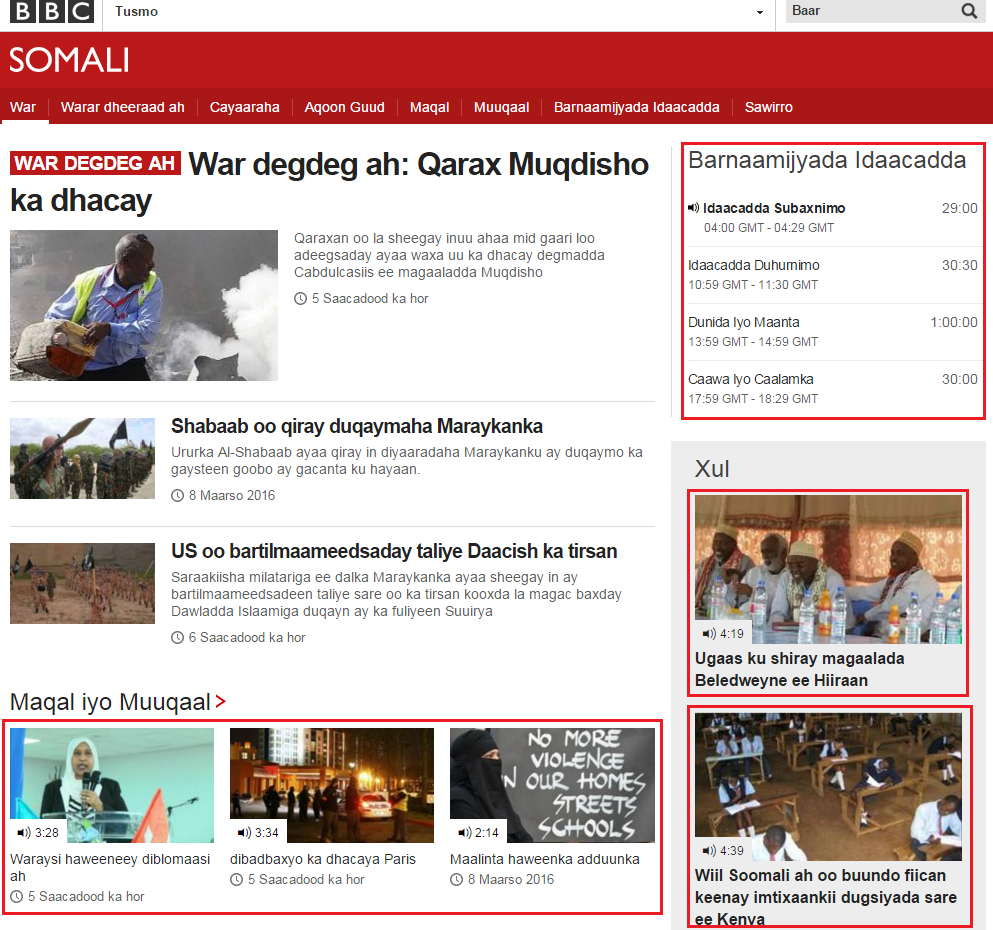Multilingual website design - Somali content
